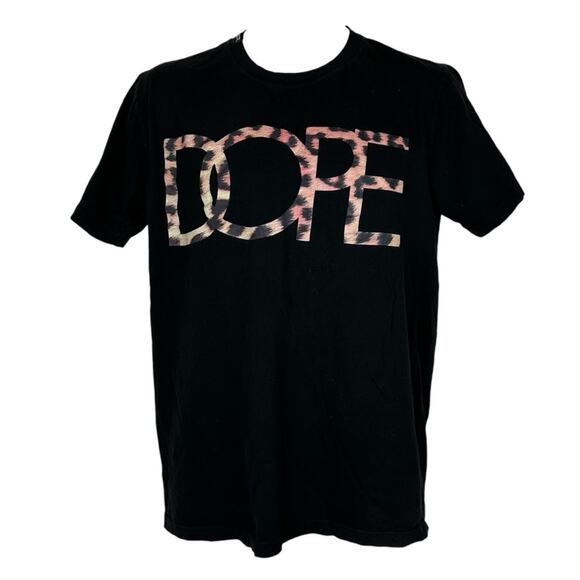 DOPE Los Angeles Men's Tee Shirt Black Size Large Animal Print Logo - Picture 1 of 4